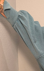 Oversized Washed Dark Teal Cotton Top