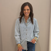 Light Denim Stripe Shacket