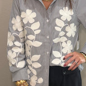 Floral Embroidery Patch Shirt