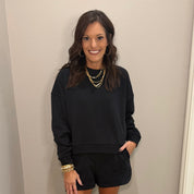 Fleece Long Sleeve Sweatshirt/Short Set