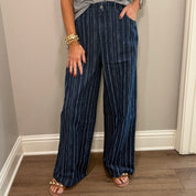 Dark Denim Stripe Pant