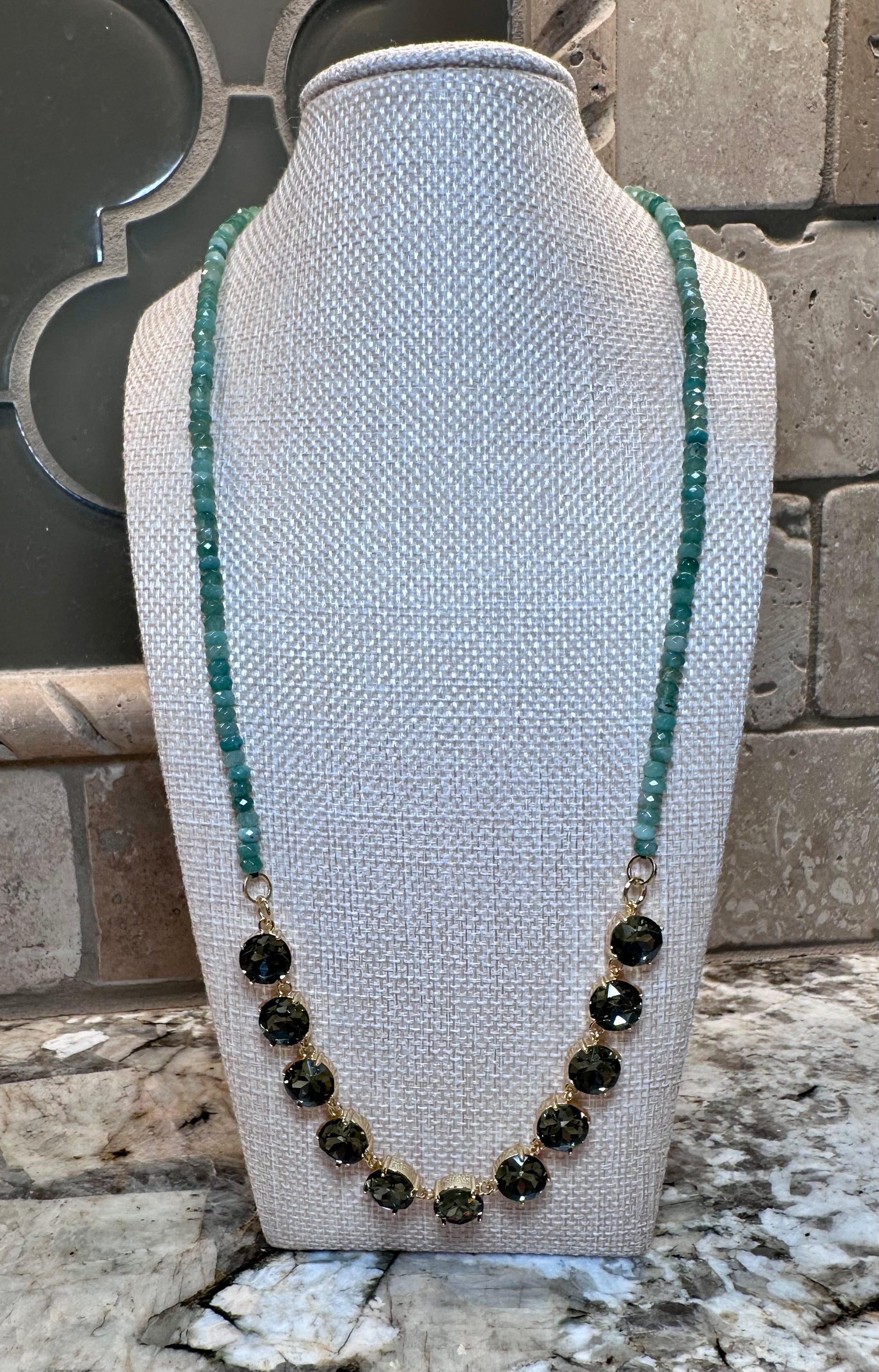 Crystal Necklaces w/ Beaded Accents - 7 Colors