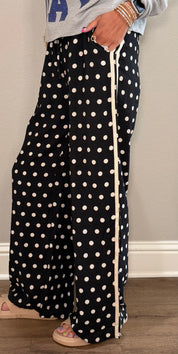 Black & White Polka Dotted Track Pants