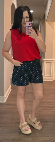 Navy Polka Dot Shorts