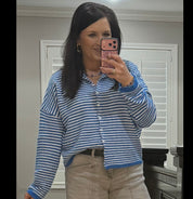 Royal Blue Stripe Cardigan