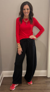 Fleece Baggy Barrel Leg Fit Mid Rise Sweatpants