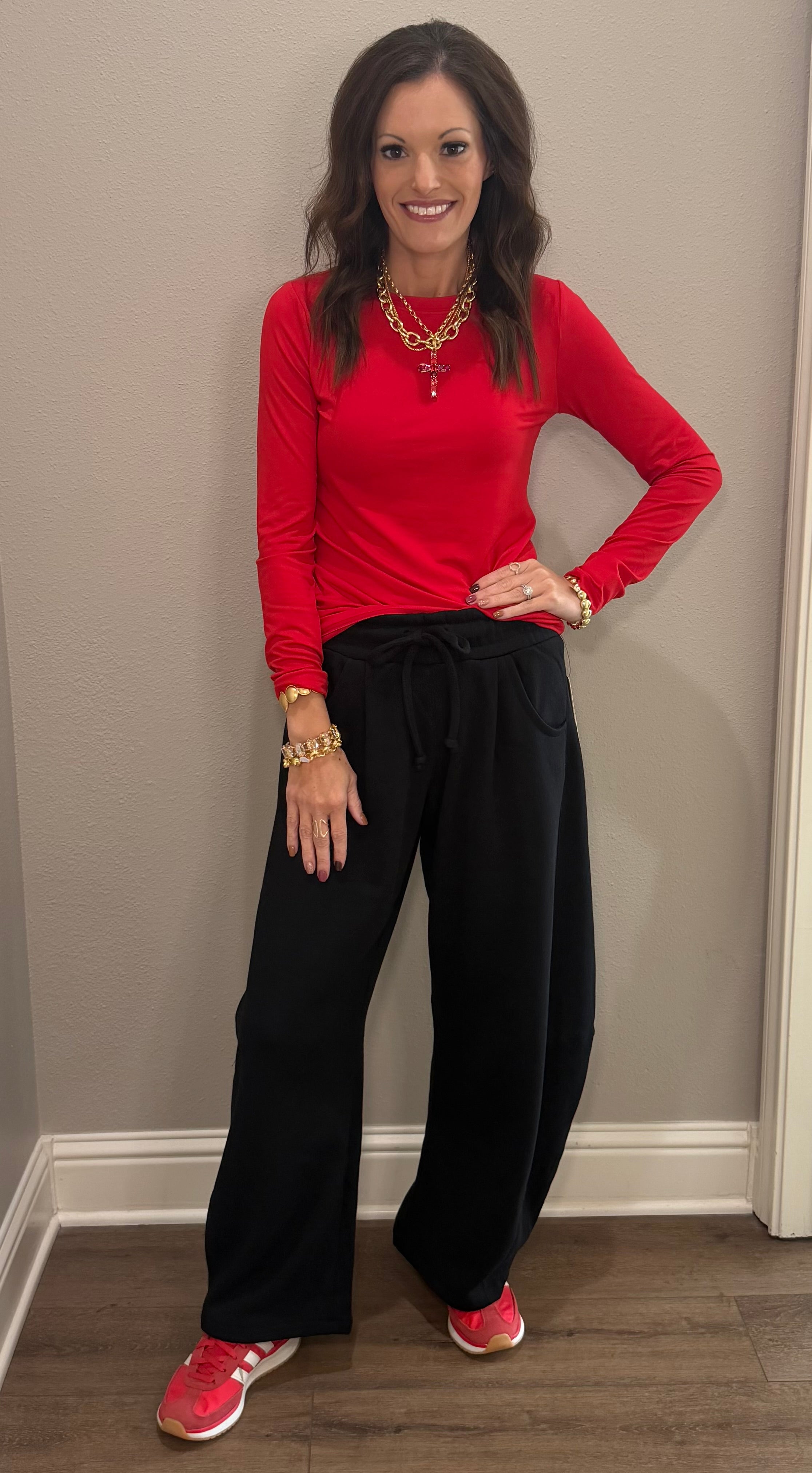 Fleece Baggy Barrel Leg Fit Mid Rise Sweatpants