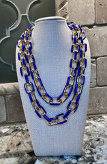 Double Chain Enamel Necklace
