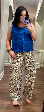 Blue Knit Sweater Vest
