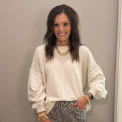 Cream Crochet Detail Top