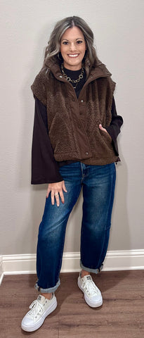 Brown Sherpa Vest