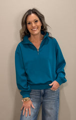 Ocean Teal Scuba 1/4 Zip Pullover