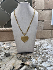 Beaded Heart Charm Necklace - 3 Chain Lengths