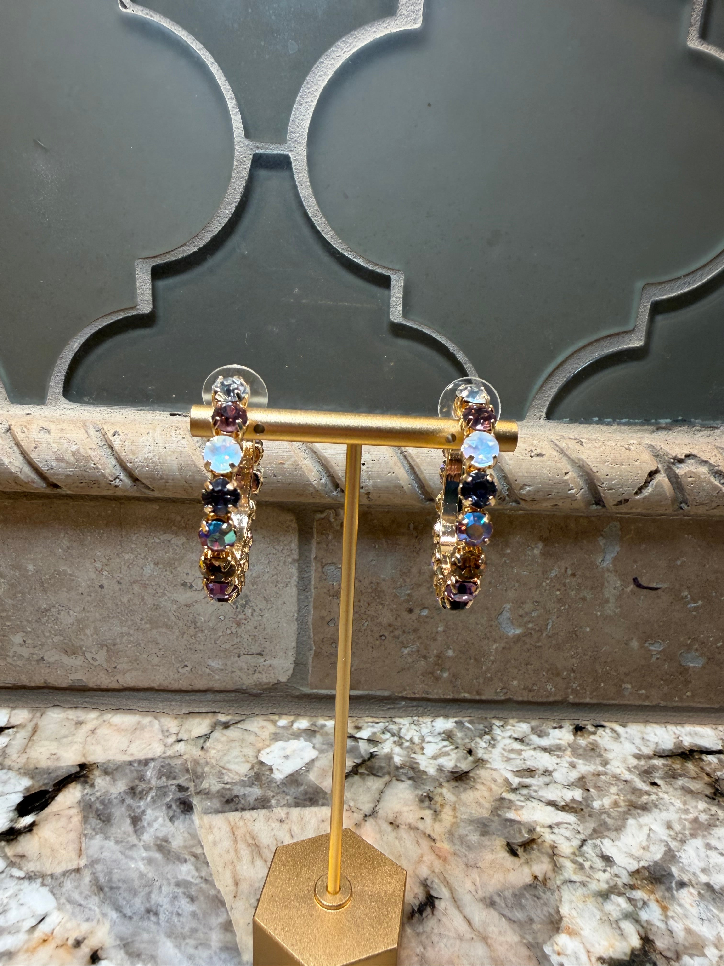 Rhinestone Hoop Earrings