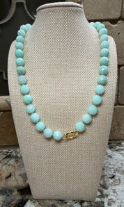 Round Gem Beaded Necklaces - 4 COLORS