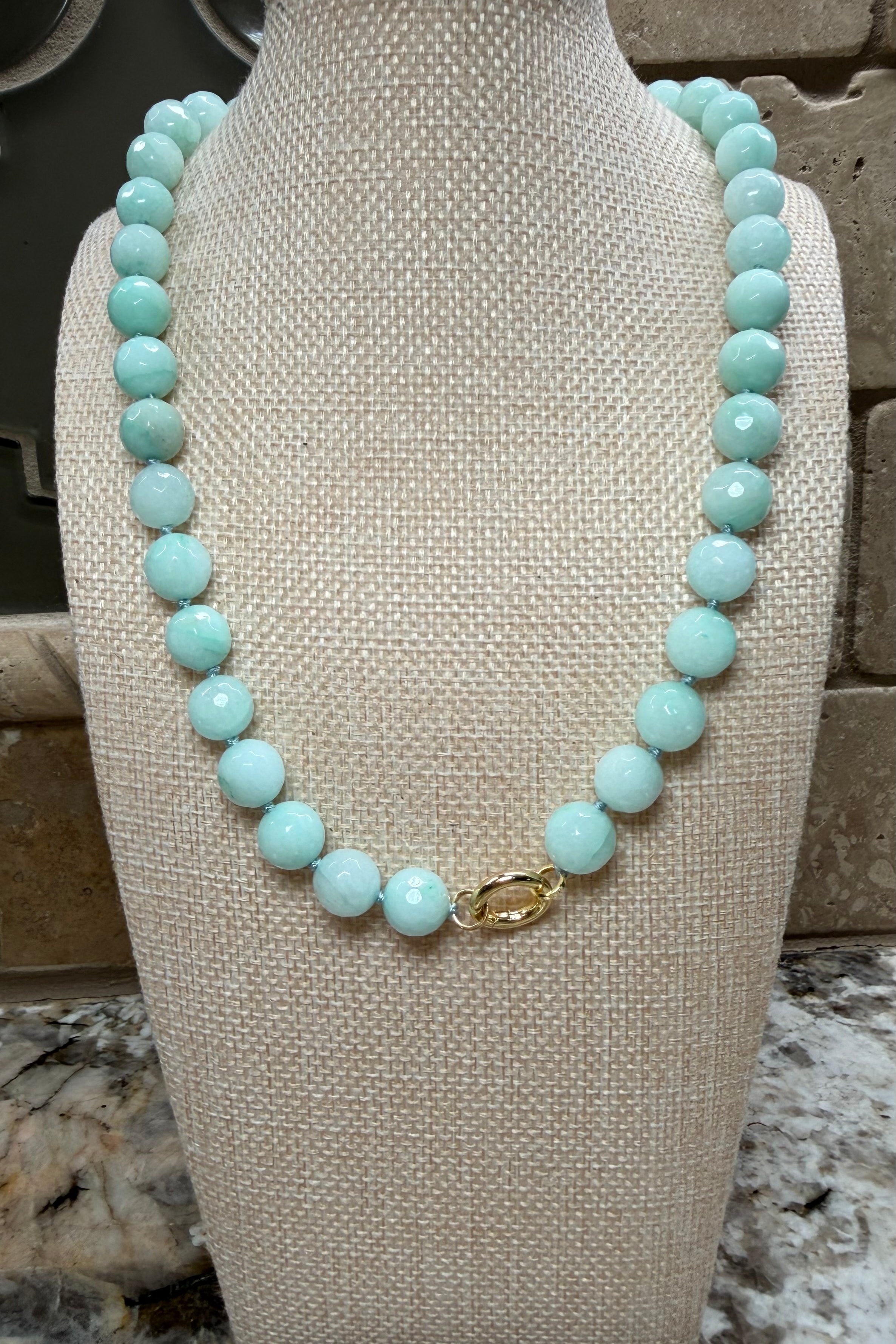 Round Gem Beaded Necklaces - 4 COLORS