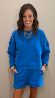 Fleece Long Sleeve Sweatshirt/Short Set