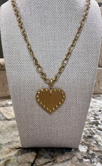 Beaded Heart Charm Necklace - 3 Chain Lengths