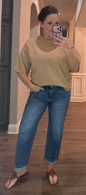 Oversized Short Sleeve Lightweight Sweater Top - 2 COLORS!