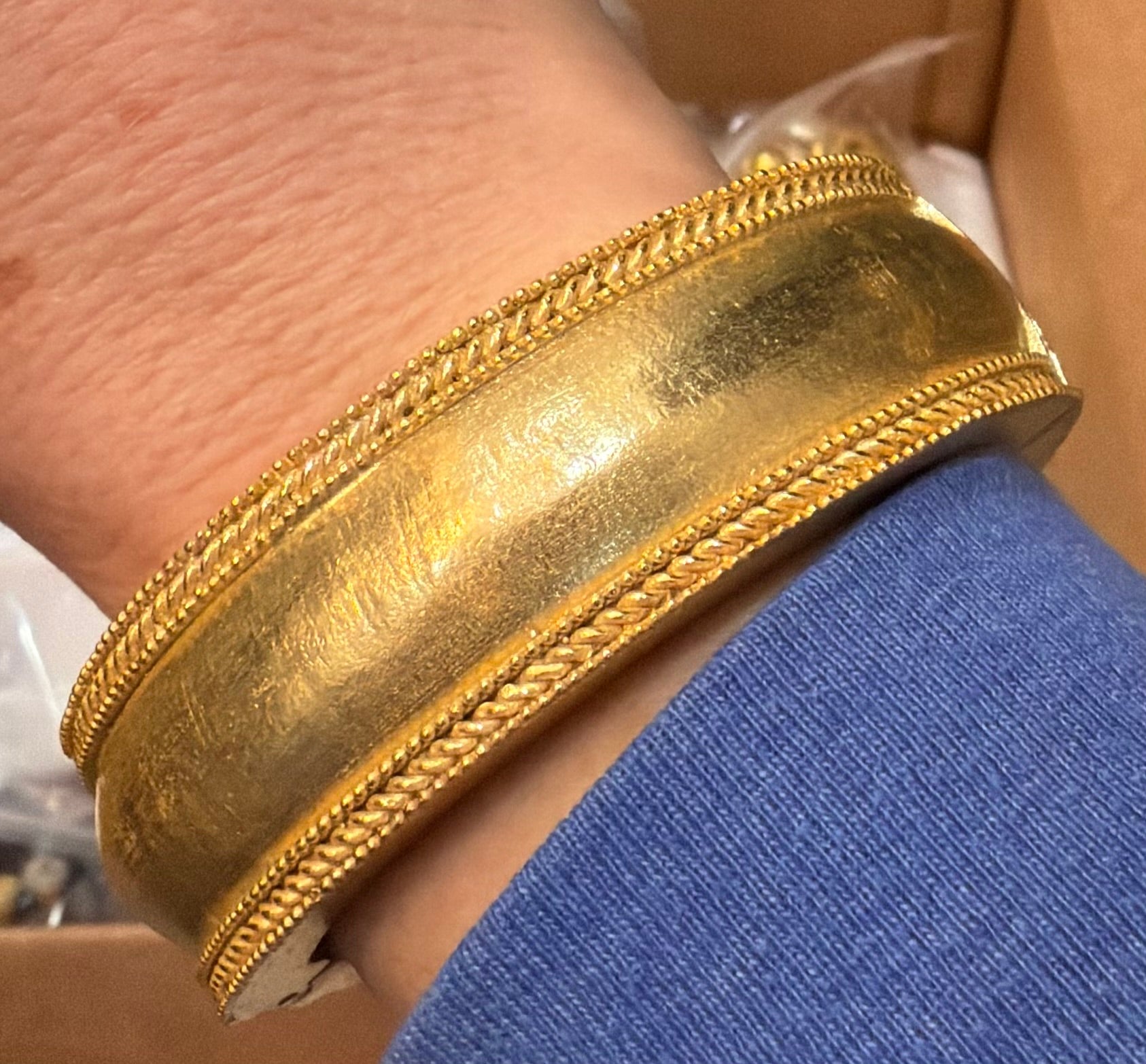 Thick Gold Cuffed Bracelet