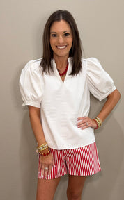 Red & White Striped Shorts