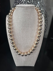 Round Beaded Necklace - 3 Sizes - Gold & Silver