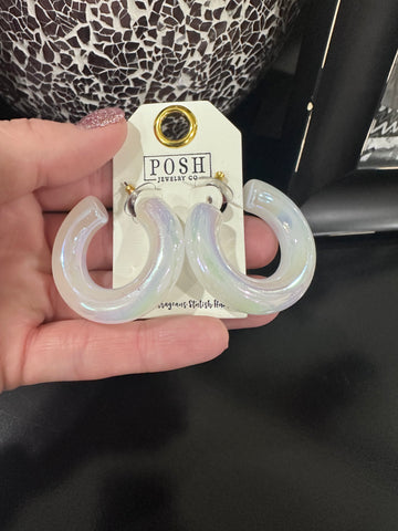 Iridescent Hoop Earrings