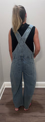 Denim Barrel Overalls