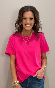 Basic Cotton Short Sleeve Boyfriend Tee - 9 COLORS