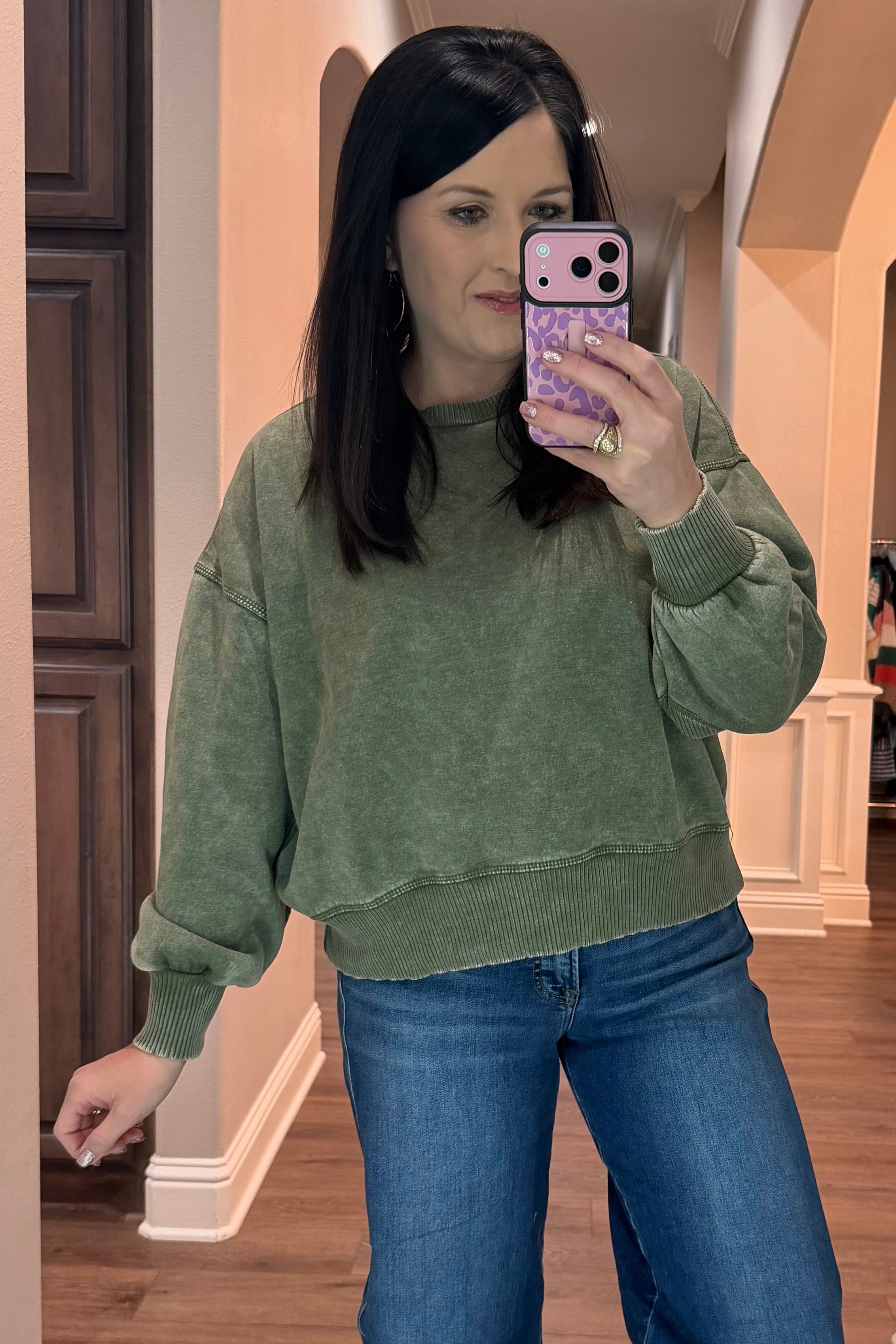 Acid Washed Fleece Oversized Sweatshirt - 10 COLORS