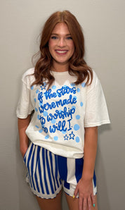 Blue & White If The Stars Were Made To Worship T-Shirt