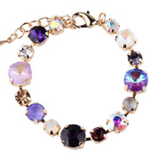 Purple Multi Colored Bracelet in Gold