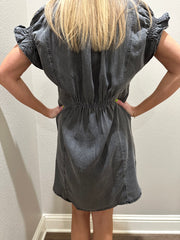 Black Denim Dress w/ Cutest Back Detailing