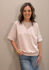 Mocha Cream Modal Short Sleeve Top