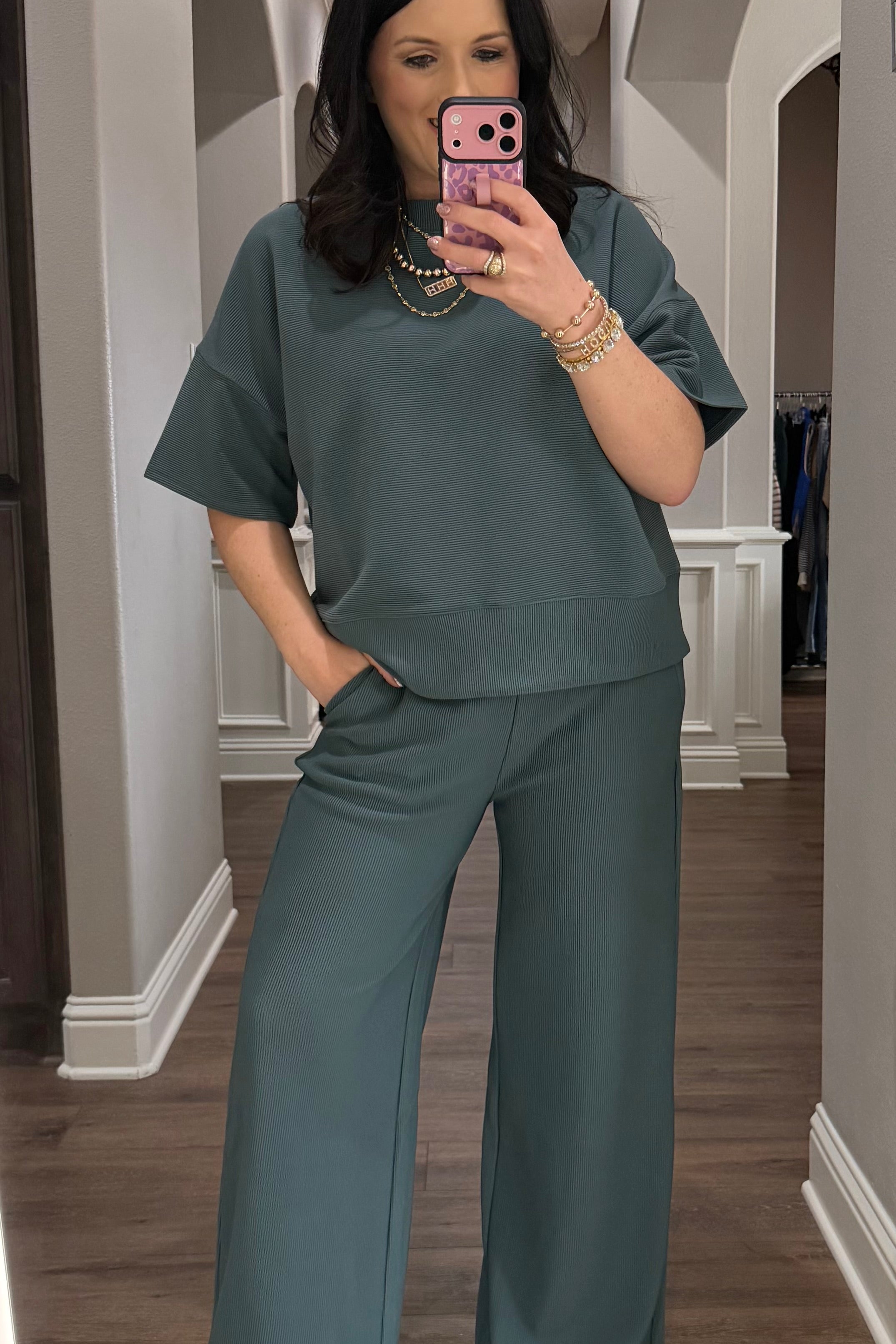 Ribbed Short Sleeve Lounge Set - 6 COLORS!