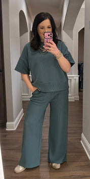 Ribbed Short Sleeve Lounge Set - 6 COLORS!