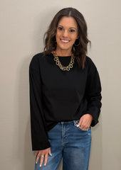 Long Sleeve Cotton Basic Tee - 3 COLORS!