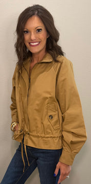 Camel Cinch Bottom Lightweight Jacket