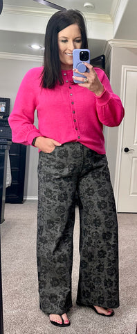 Charcoal Floral Pant