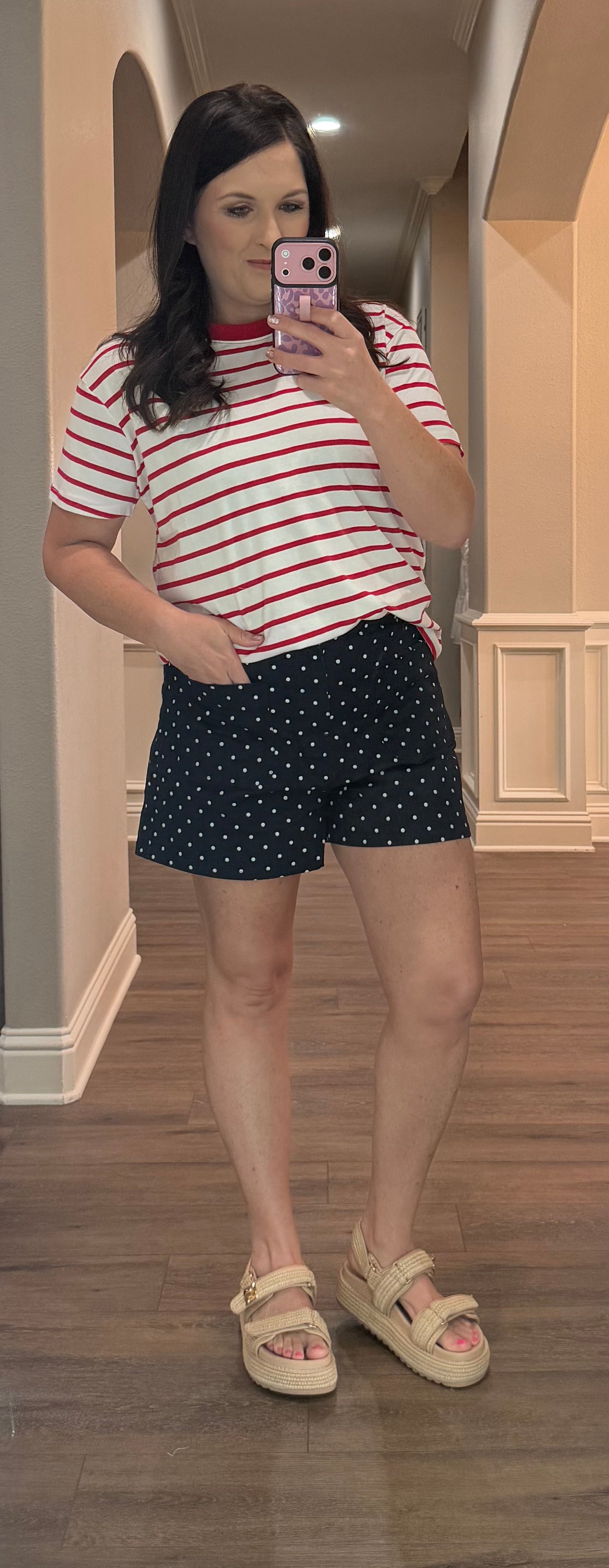 Navy Polka Dot Shorts
