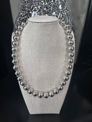 Round Beaded Necklace - 3 Sizes - Gold & Silver