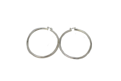 2.5" Silver Hoop Earrings