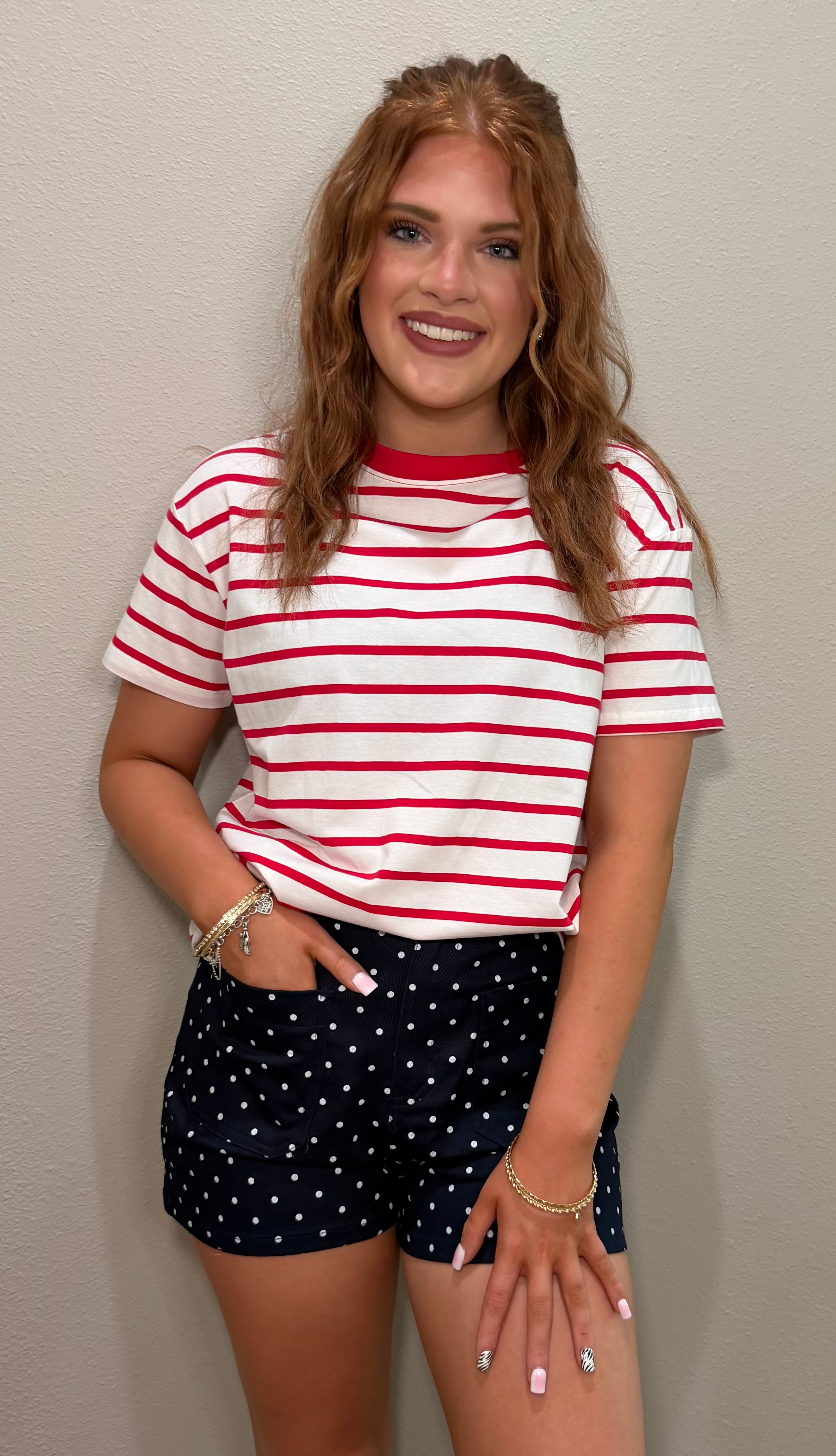 Navy Polka Dot Shorts