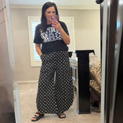 Black Polka Dot Scoop Bottom Pant