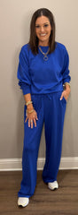 Cobalt Blue Long Sleeve Scuba Lounge Set