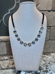 Crystal Necklaces w/ Beaded Accents - 7 Colors