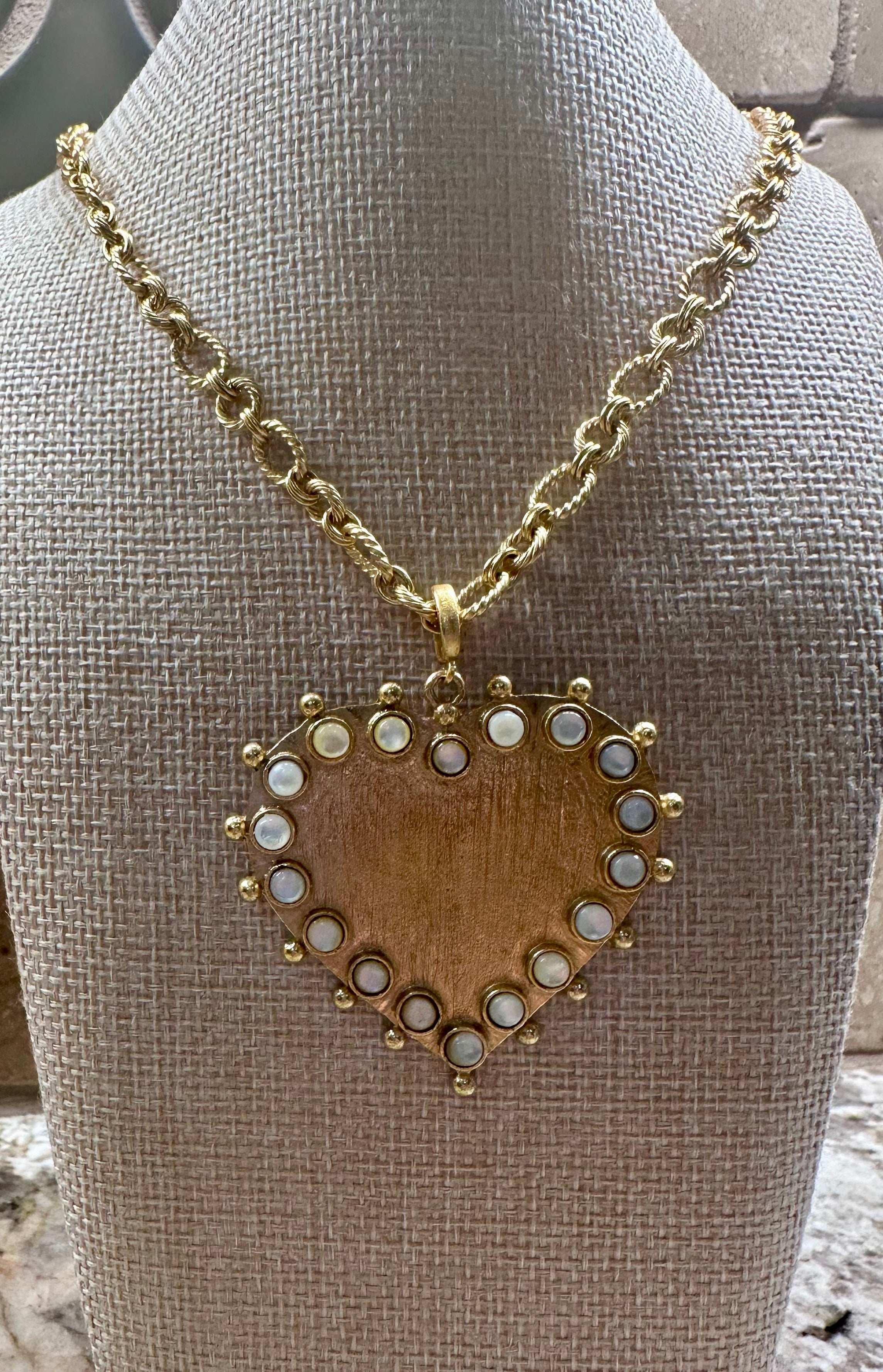 Pearl Heart Charm Necklace