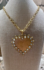 Pearl Heart Charm Necklace