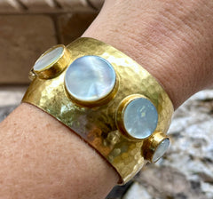 Gold Cuff w/ Pearl Accents