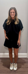 Black Bubble Top Jersey Set